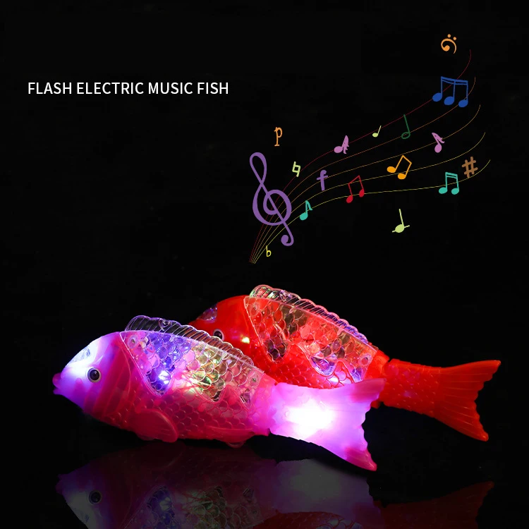 Pesce di proiezione colorato elettrico a emissione di luce per bambini divertimento creativo emissione di luce con pesce di proiezione di pesce oscillante musicale