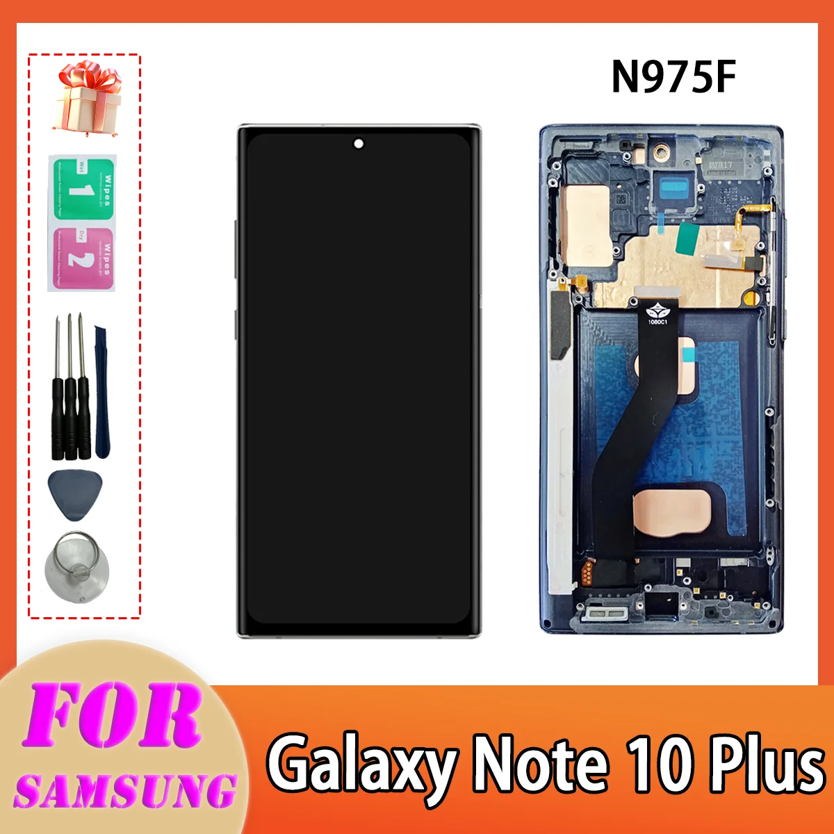 Super OLED For Samsung Galaxy Note 10 Plus LCD Screen With Frame,6.8 Inch For Note 10 Plus SM-N975F LCD Screen Display