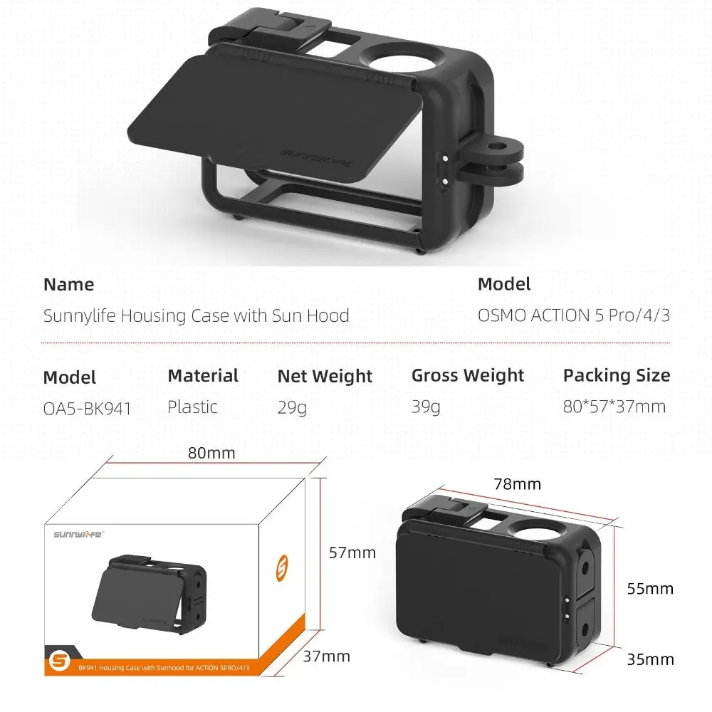 2-IN-1 Rabbit Cage With Sunshade Shockproof Extension Frame Mount Quick Release Camera Accessories for DJI Osmo Action 5 Pro/4/3