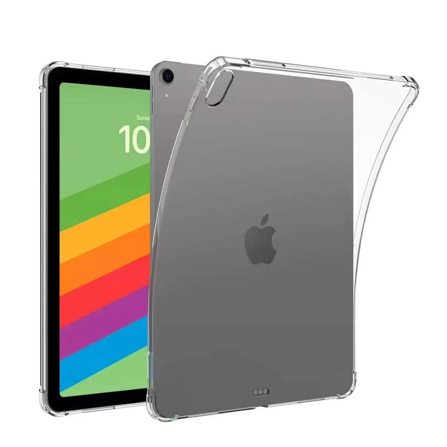 Tablet Case For iPad Pro 11 Case 2024 For iPad Pro 13/Air 11 13 2024 Case Transparent TPU Soft Back Cover Protective Shell+Gift