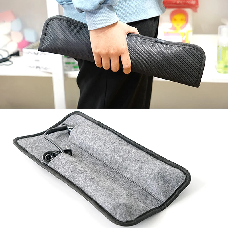 Hair Straightener Storage Bag Curling Iron Carrying Case Hair Flat Iron Straightener Curler Iron Pouch Heat Resistant Mat Pad