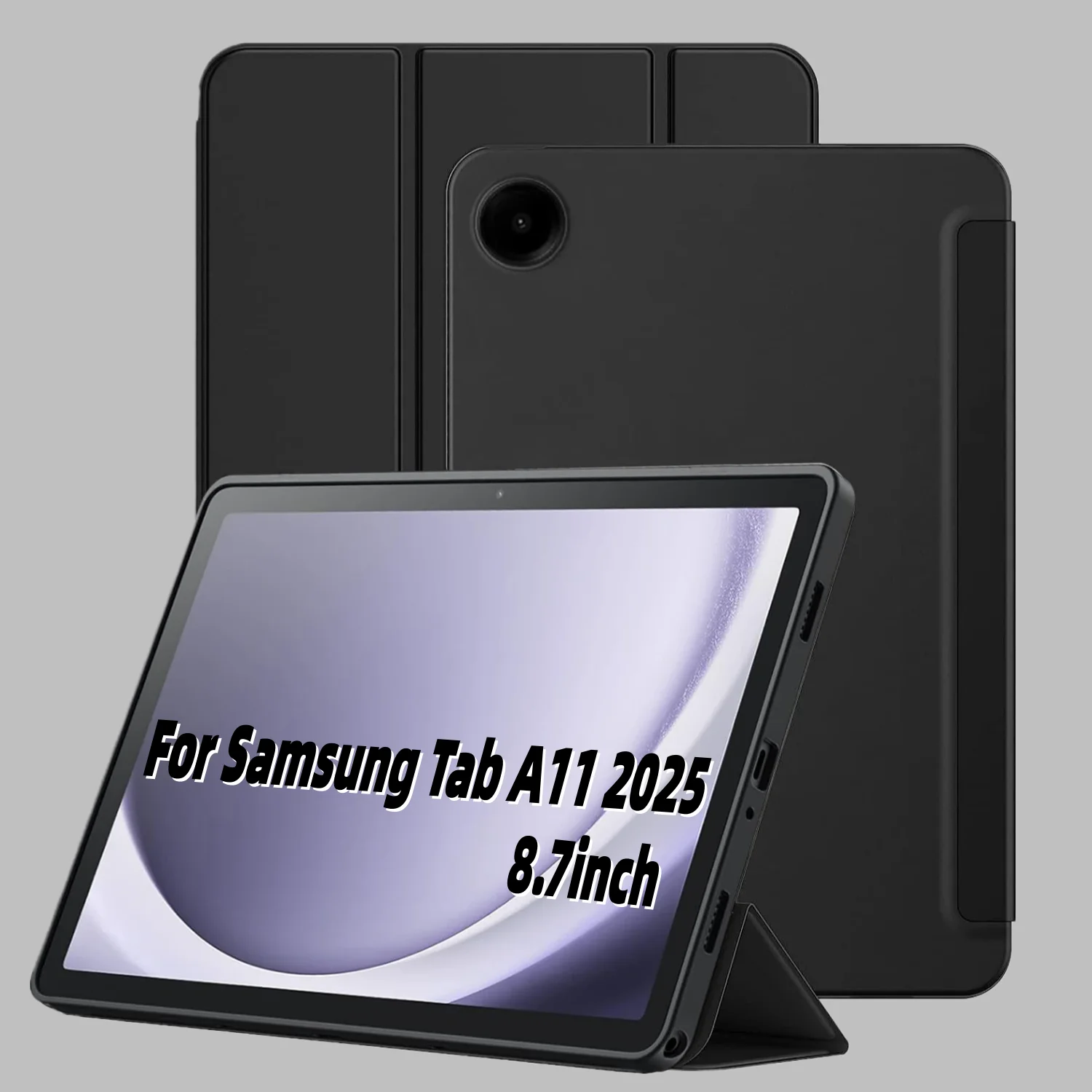 

Чехол для Samsung Galaxy Tab A11, 8,7 дюйма, 2025 SM-X133, SM-X135, откидная тройная магнитная подставка, кожаный защитный чехол из ТПУ