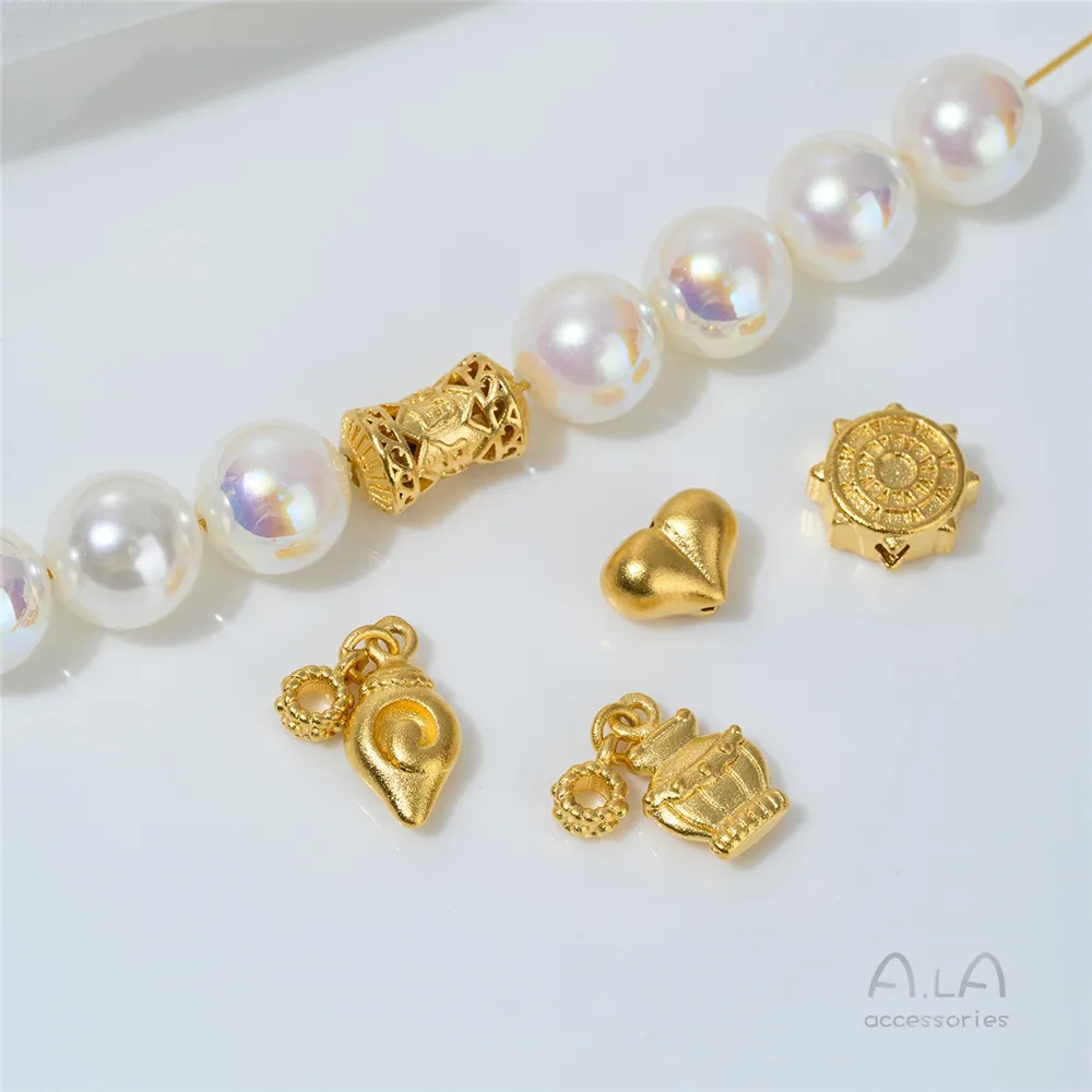 

Z472 Vietnamese Sand Gold Accessories, Double Fish Gourd Heart-shaped Bead Pendant, Crystal, Diy Handcrafted Bead Material