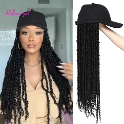 Hat  Wig Pre-twisted Passion Twist Braid hair Extensions with Baseball Cap Synthetic Wigs For Black Woman Girls Braided Wig