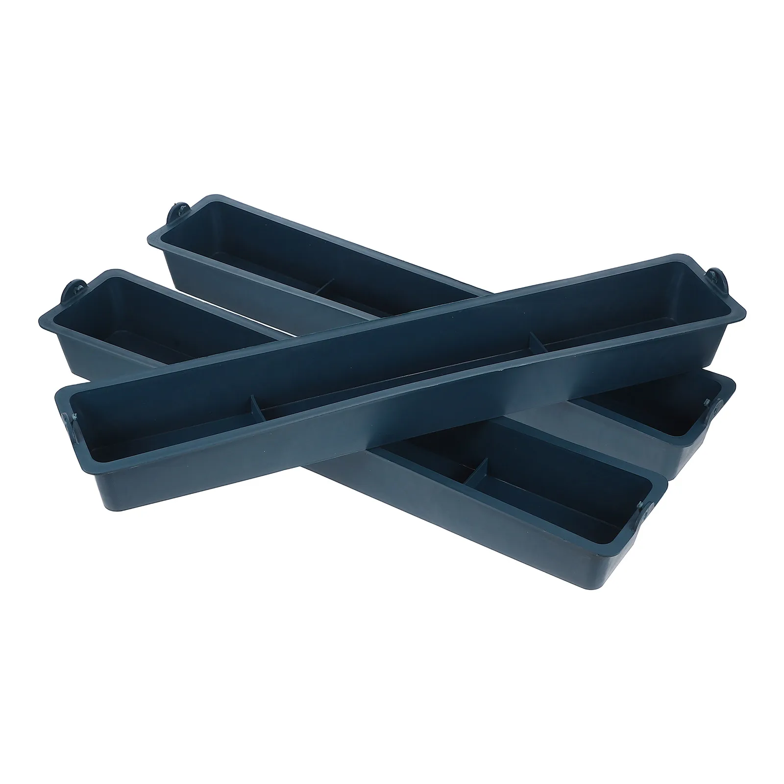 

3Pcs Anti Spreading Trough Chicken Feeder Long Rectangle Plastic Durable Safe Material Easy Clean Hanging Design For Chickens