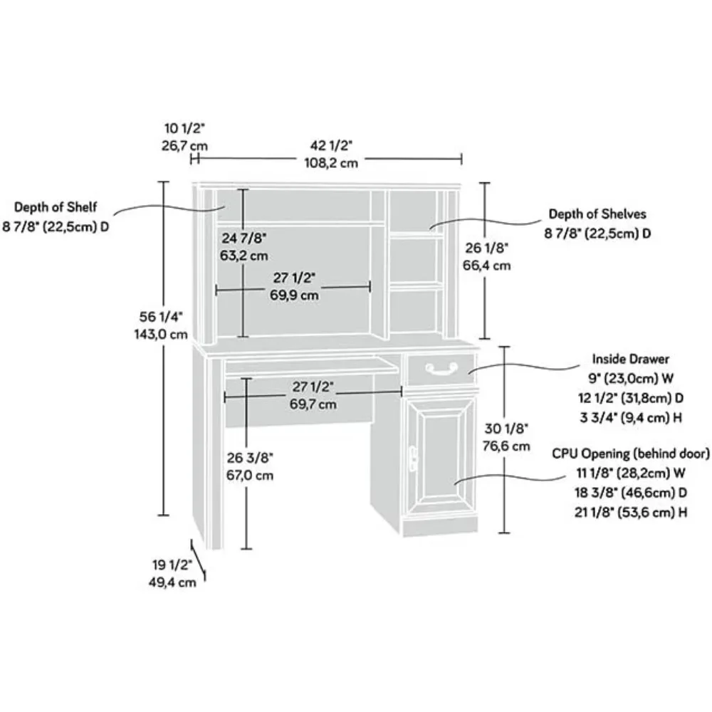 Sauder Orchard Hills Computer Desk, Carolina Oak finish