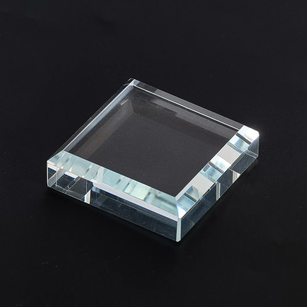 Clear Crystal Square Display Base Necklace Earrings Rings Bracelet Jewelry Display Stand Pedestal Holder Home Decor Ornaments