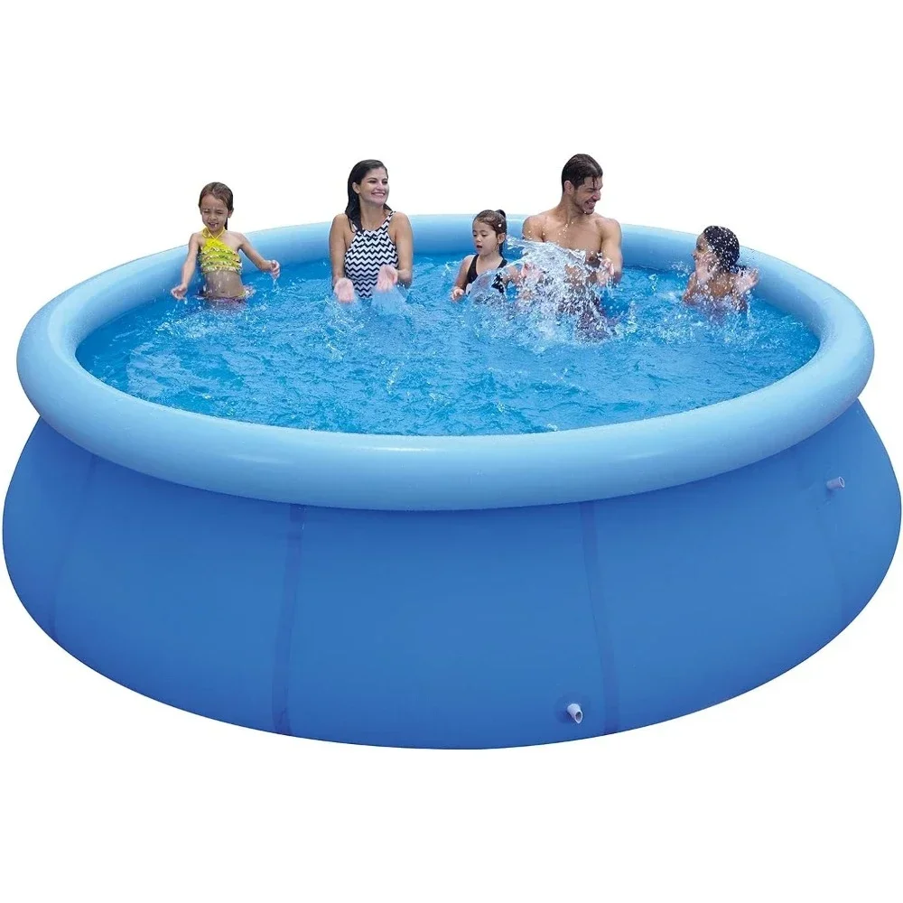 

12ft x 36in Inflatable Swimming Pool Outdoor Round Air Top Ring Pools Easy to clean, easy to move for Kids or Adults