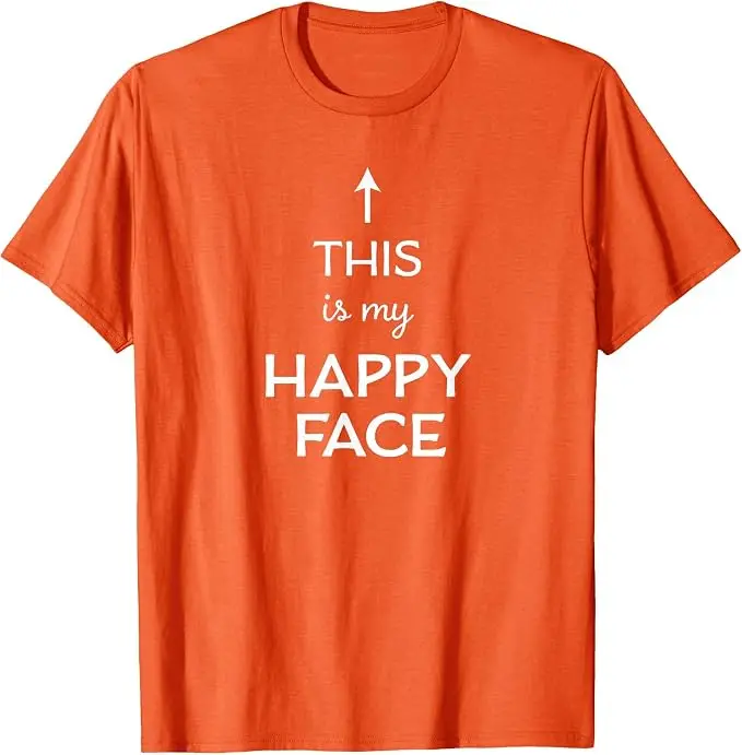Das ist mein glückliches Gesicht - Herren- und Damen-T-Shirt Y2k Persönlichkeits-Lebensstil-Sprüher-T-Shirt Humor Lustiges Weiches Baumwoll-T-Shirt mit Schriftzügen – Detail 15