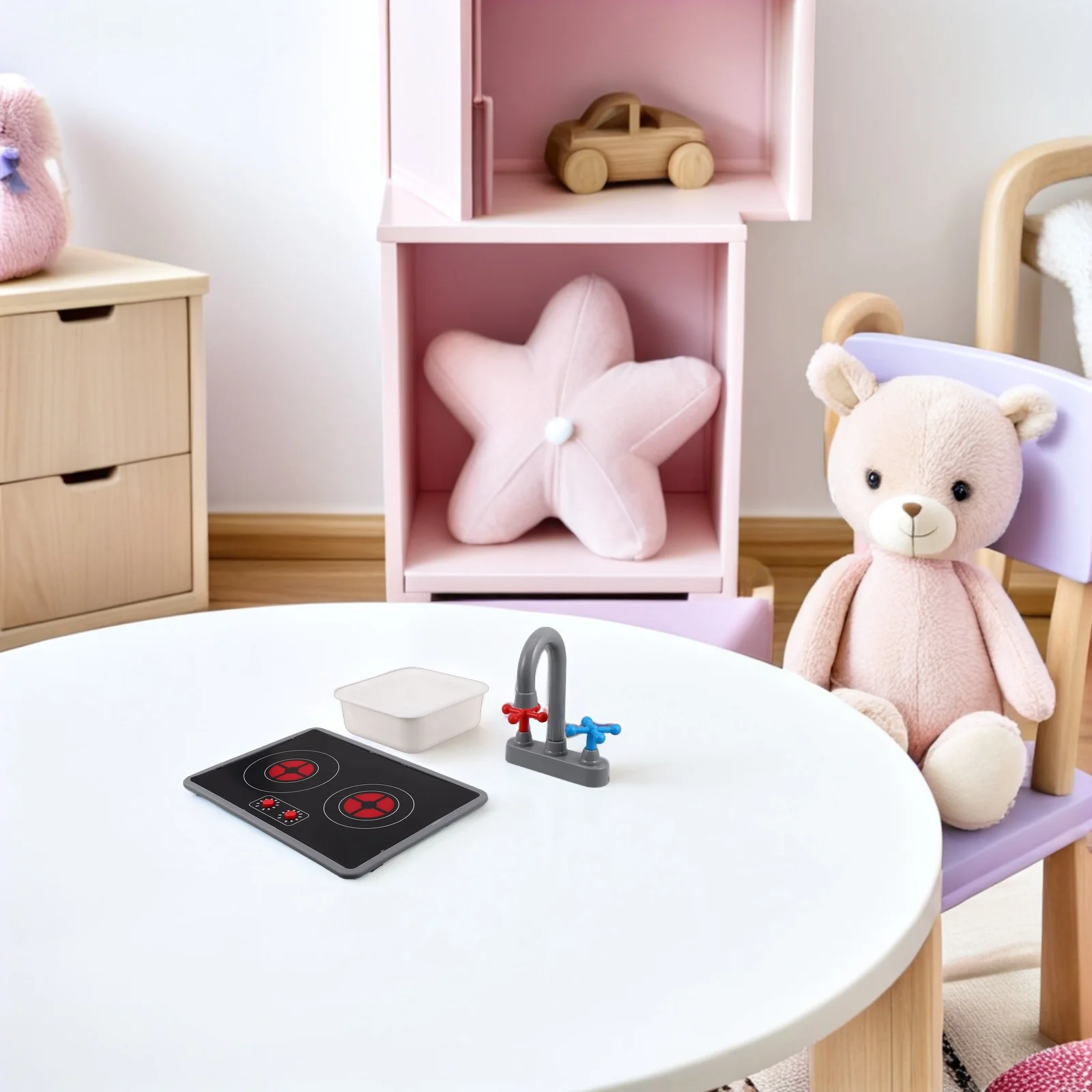 1Set Realistische Aanrecht Plastic Kraan Spelen Keuken Accessoires Interactieve Pretend Rol Speelgoed Gootsteen