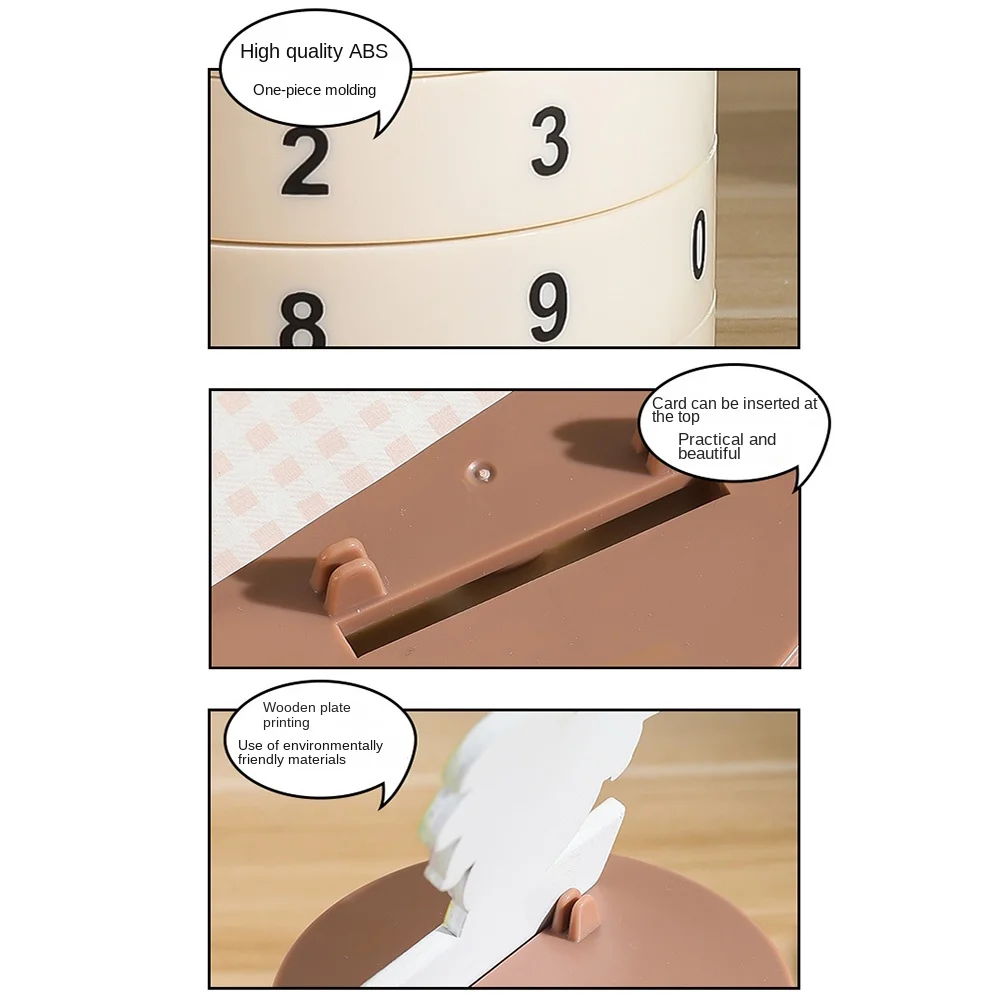 

Reusable Plant Pot Perpetual Calendar Date Rotatable Stable Art Rotating Desk Calendar with Wood Card Non-slip Bottom