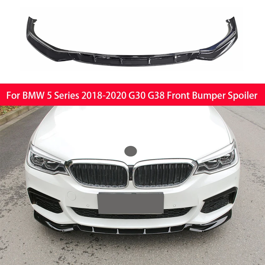 

For BMW 5 Series G30 G38 Carbon Fiber Gloss Black Front Bumper Lip Diffuser Spoiler Splitter Canard Body Kit 2018 2019 2020