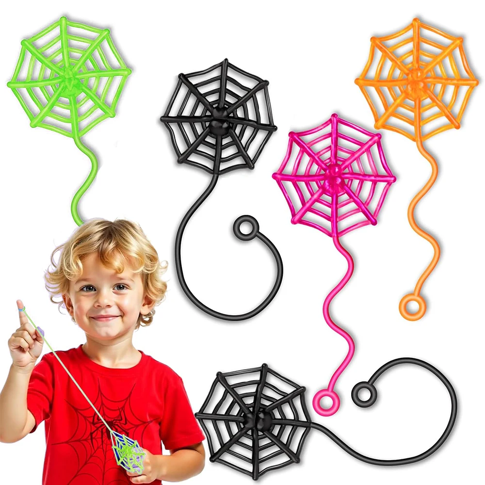 8/12/24 Uds. Favores de fiesta de araña manos pegajosas telaraña para niños niñas premios en el aula recuerdo de fiesta de Halloween regalos de cumpleaños