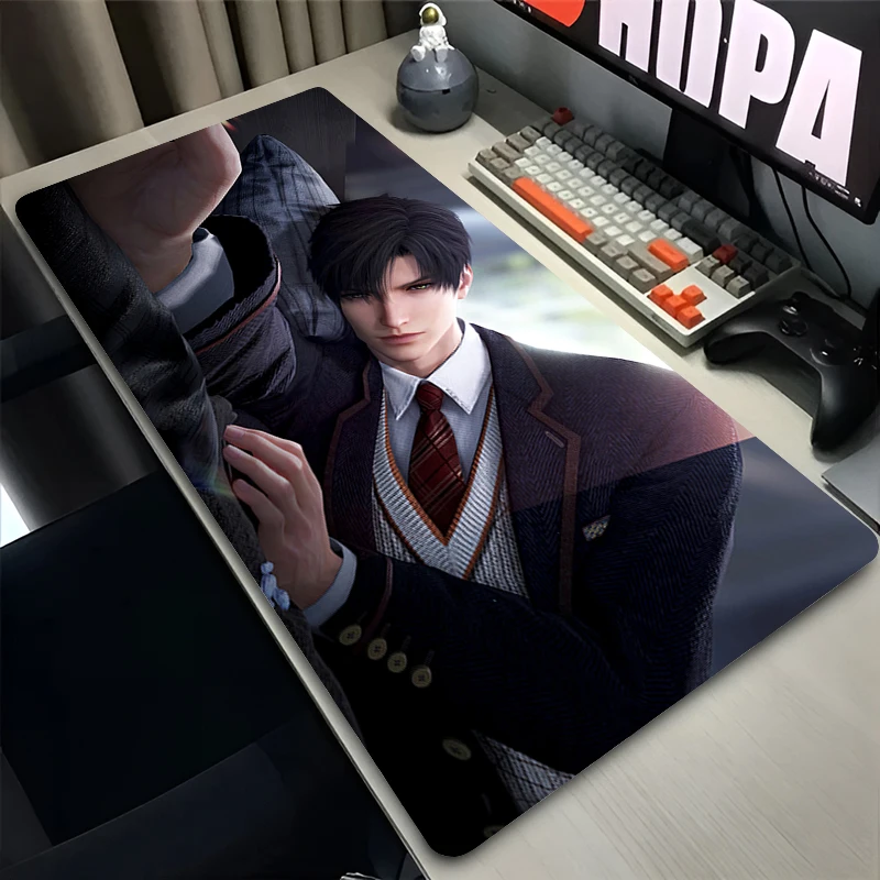 Tappetino per mouse Laptop Anime Tappetino per desktop esteso Computer Gamer Tappetino per mouse HD Accessori da gioco Tappetino per tastiera Love And Deepspace Zayne