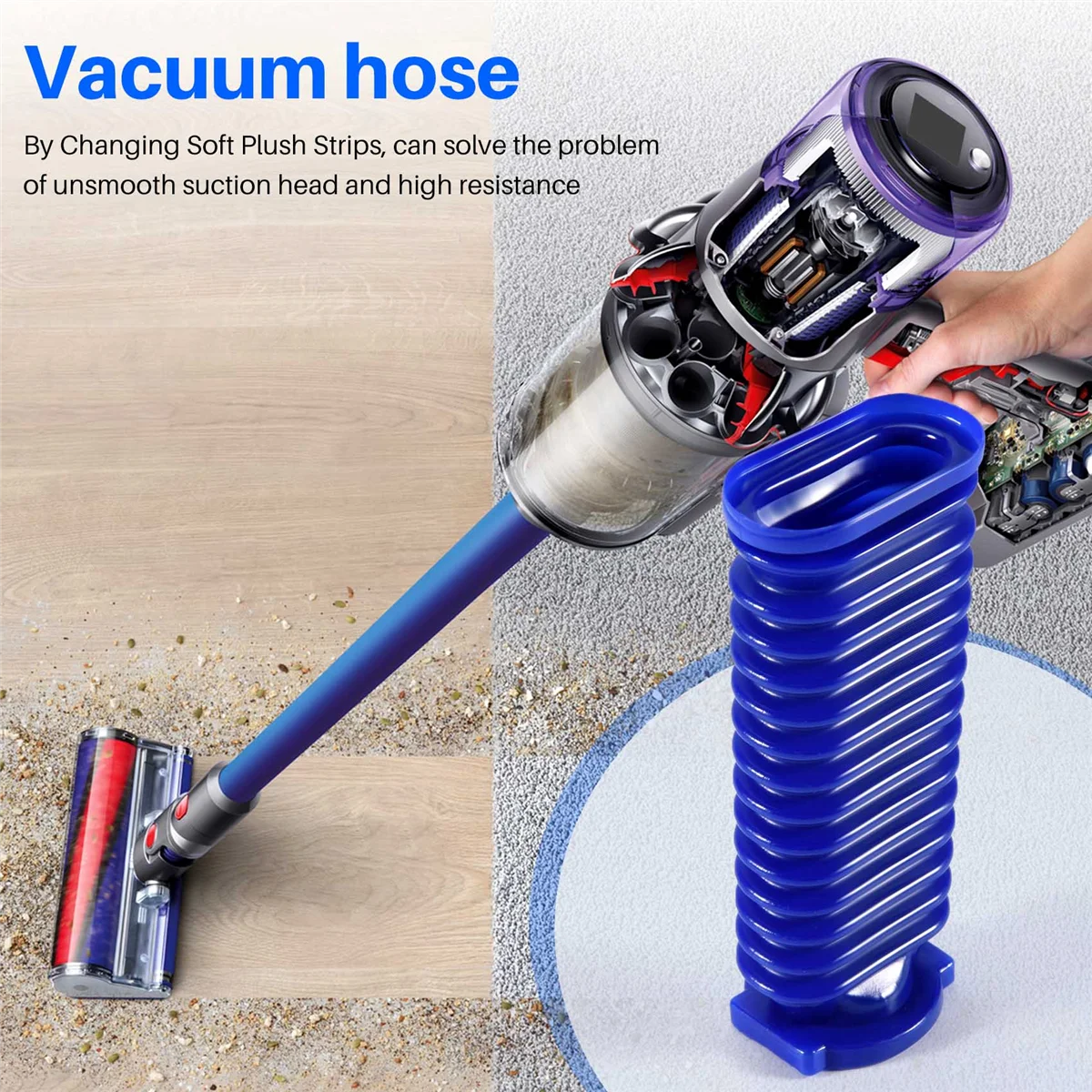 A74X 2 шт. мягкие плюшевые полоски, шланг для пылесоса Dyson V7 V8 V10 V11, мягкая роликовая головка, мягкие плюшевые полоски, замена