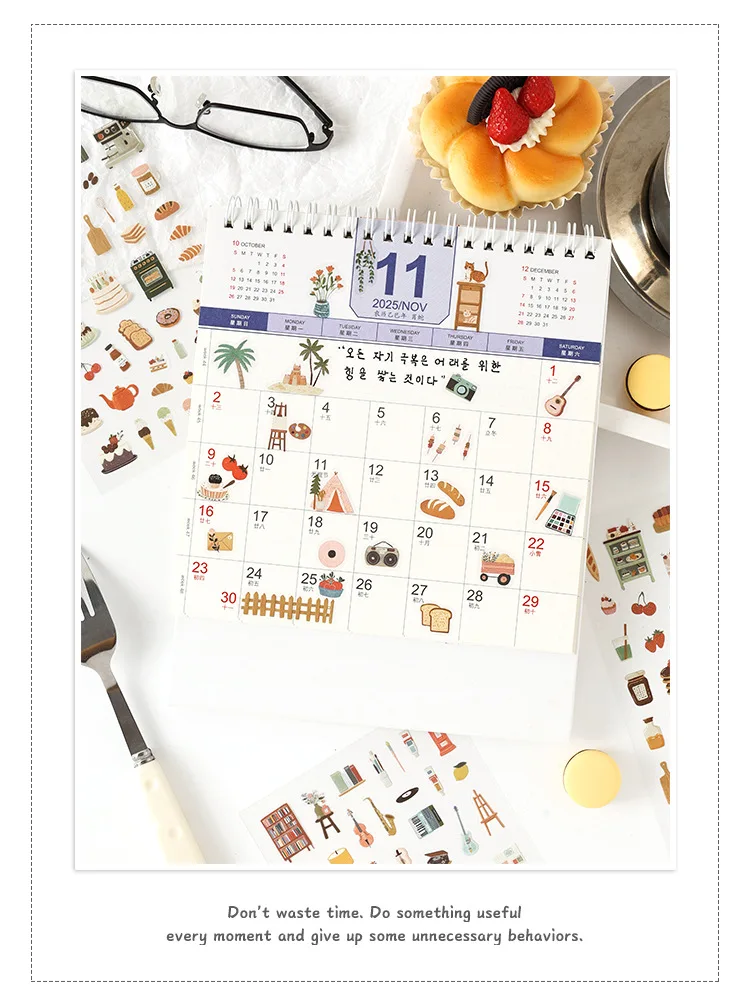 Wasserfeste PET-Aufkleber für Tagebücher, Lebensszenerie-Aufkleber für Kinder-DIY-Bastelarbeiten, Aufkleberbögen für Scrapbook-Planer-Dekoration – Detail 12