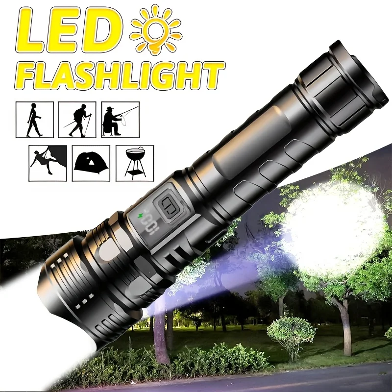 

Strong Light Ultra Bright 2000LM LED Flashlight USB Rechargeable Long Range Zoom Tactical Torch Outdoor Camping Fishing Lantern