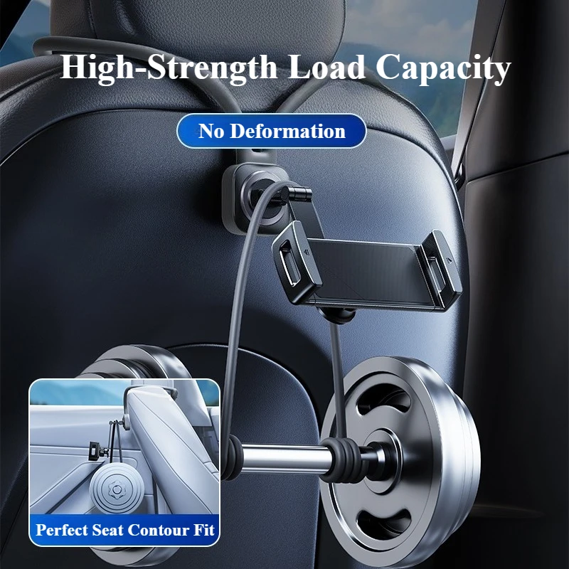 Oatsbasf Car Back Seat Tablet Holder Stand 360° Rotatable Flexible Tablet Bracket for Sports Seat Universal Vehicle Accessories image 4