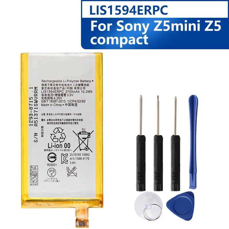 

Replacement Phone Battery For SONY Xperia Z5C Z5 mini E5823 z5 compact LIS1594ERPC Rechargeable Battery 2700mAh