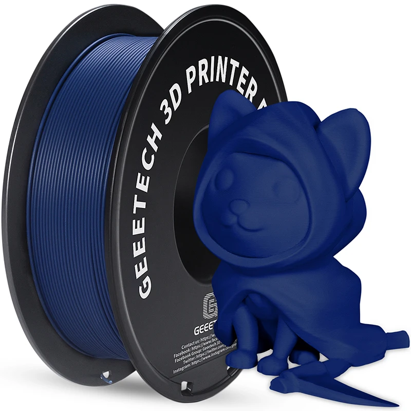 Geeetech Filamento mate PLA 1,75 mm Bobina de 1 kg (2,2 lb), material de impresora 3D Ácido poliláctico, textura esmerilada, Envase al vacío