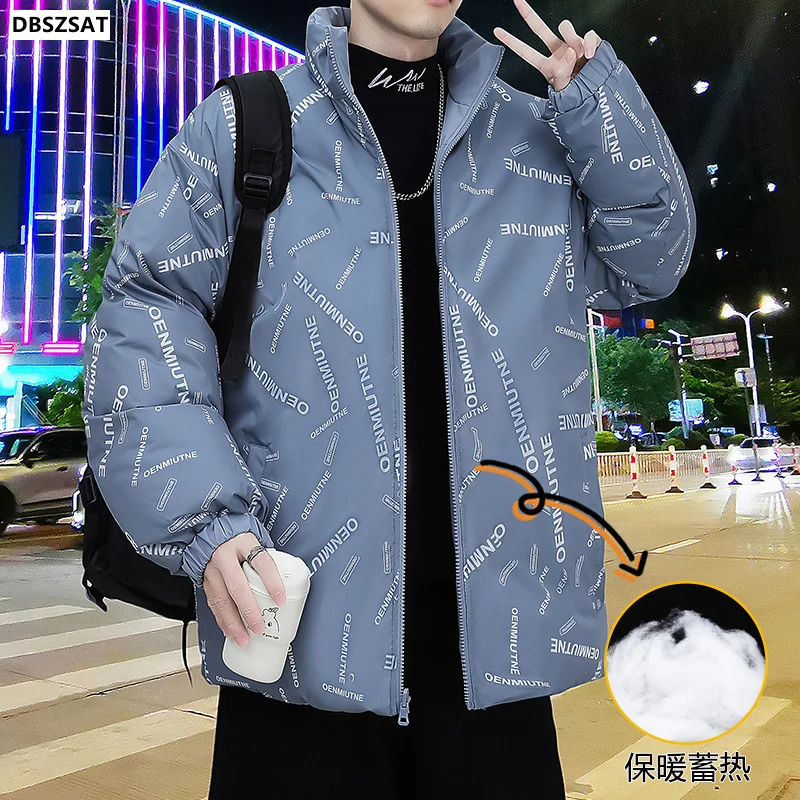 XKK  Winter baseball collar cotton jacket Men's fashion Versatile foreign style down cotton jacket Warm and thick casual coat