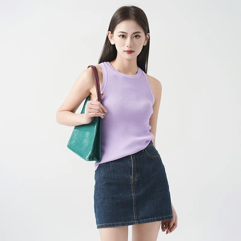 2024 Comfortable Cool Camisole Tank Vest Women In Spring Summer Thin Stretch Slim Fit Suitable For Outside Wearing On The Inside