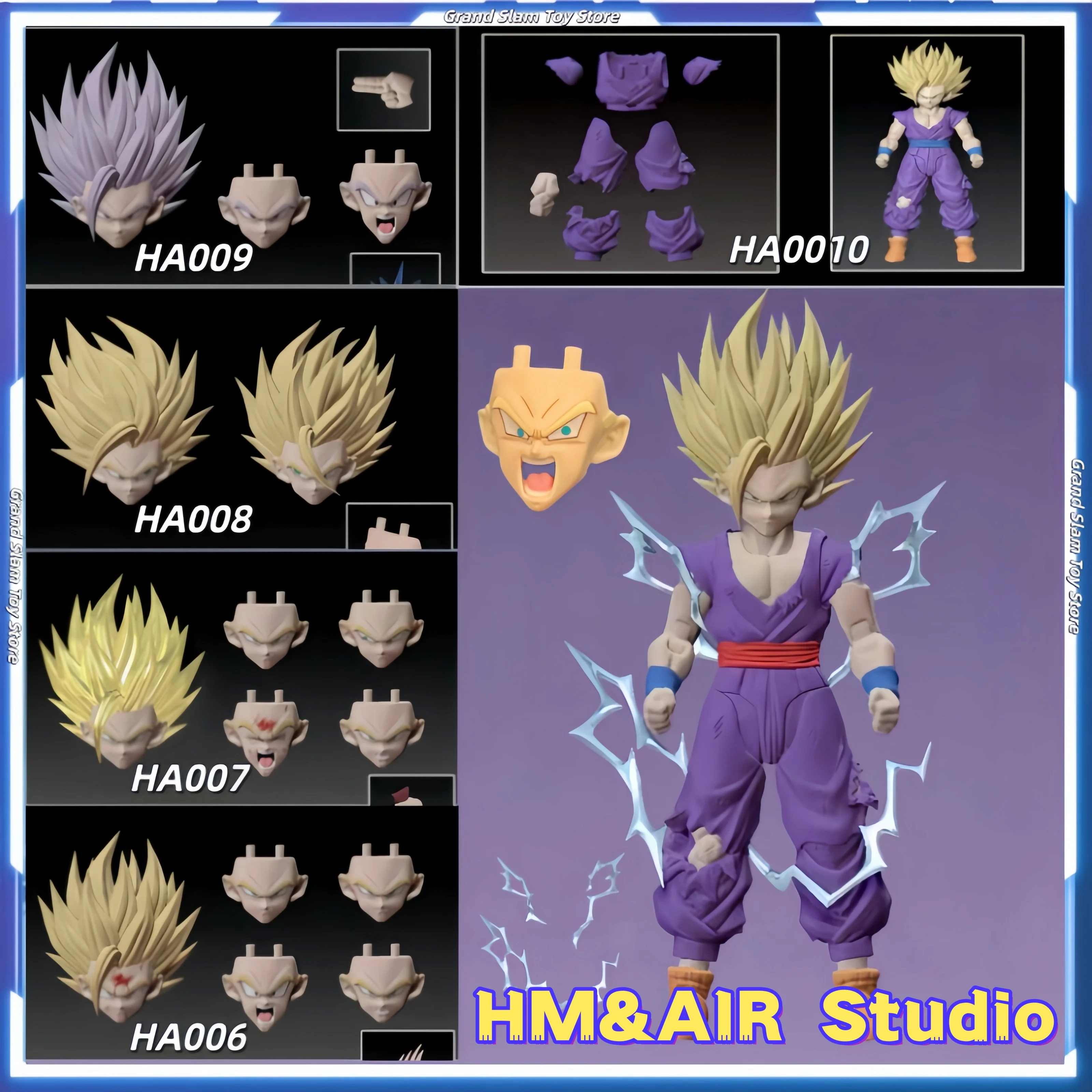 

В наличии HM&AIR Studio Dragon Ball Super Son Gohan Head Sculpt SSJ2 Фигурка Коллекционная аниме-фигурка Игрушка в подарок