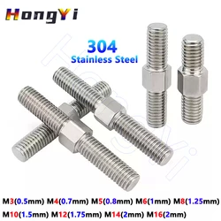 1/2/3Pcs M3-M16 A2 304 Stainless Steel Left and Right Thread Dual Head Threaded Bar Double End Thread Rod Stud Bolt