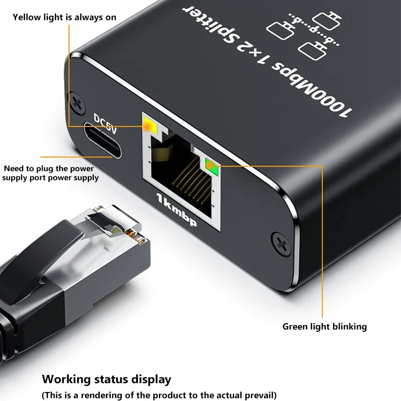 2-in-1ネットワークスプリッター,1000Mbps,rj45,ギガビット,インターネットイーサネットコンバーター,拡張機能8p8c