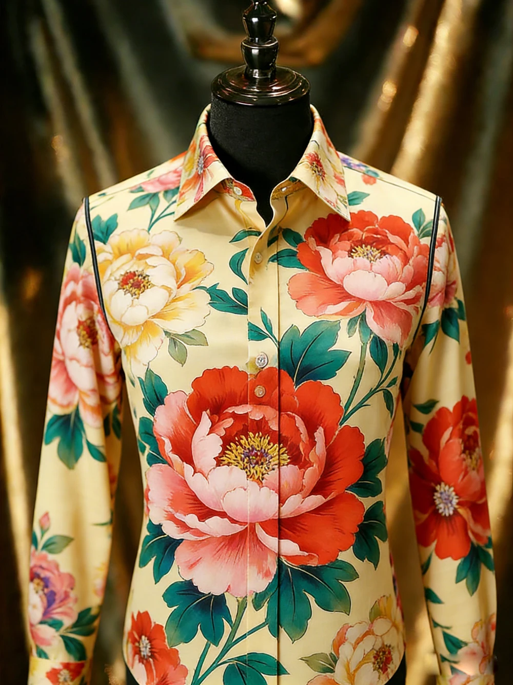2026 Men's Light Color Fashion Casual Long Sleeve Shirt Plant Flower HD 3D Printed Shirt Hawaiian Vacation Party Men's Clothing