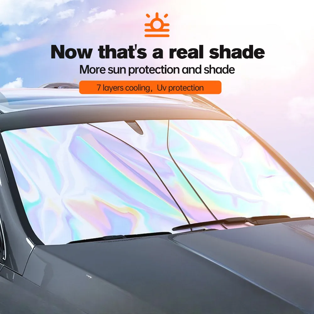 Pára-sol do carro para pára-brisa, UV Sun Shade, Protector Parasol, Acessórios de Proteção Interior, Auto Shading, Verão