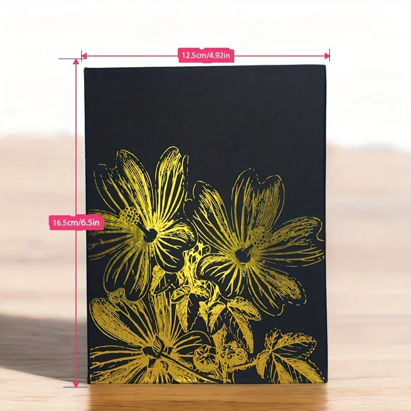 ألبوم صور من الزهور الذهبية ، مساحة تخزين واسعة ، مثالي للعائلة والطلاب ، حفل زفاف ، غراد ، حفل زفاف ، أو 6 بوصة