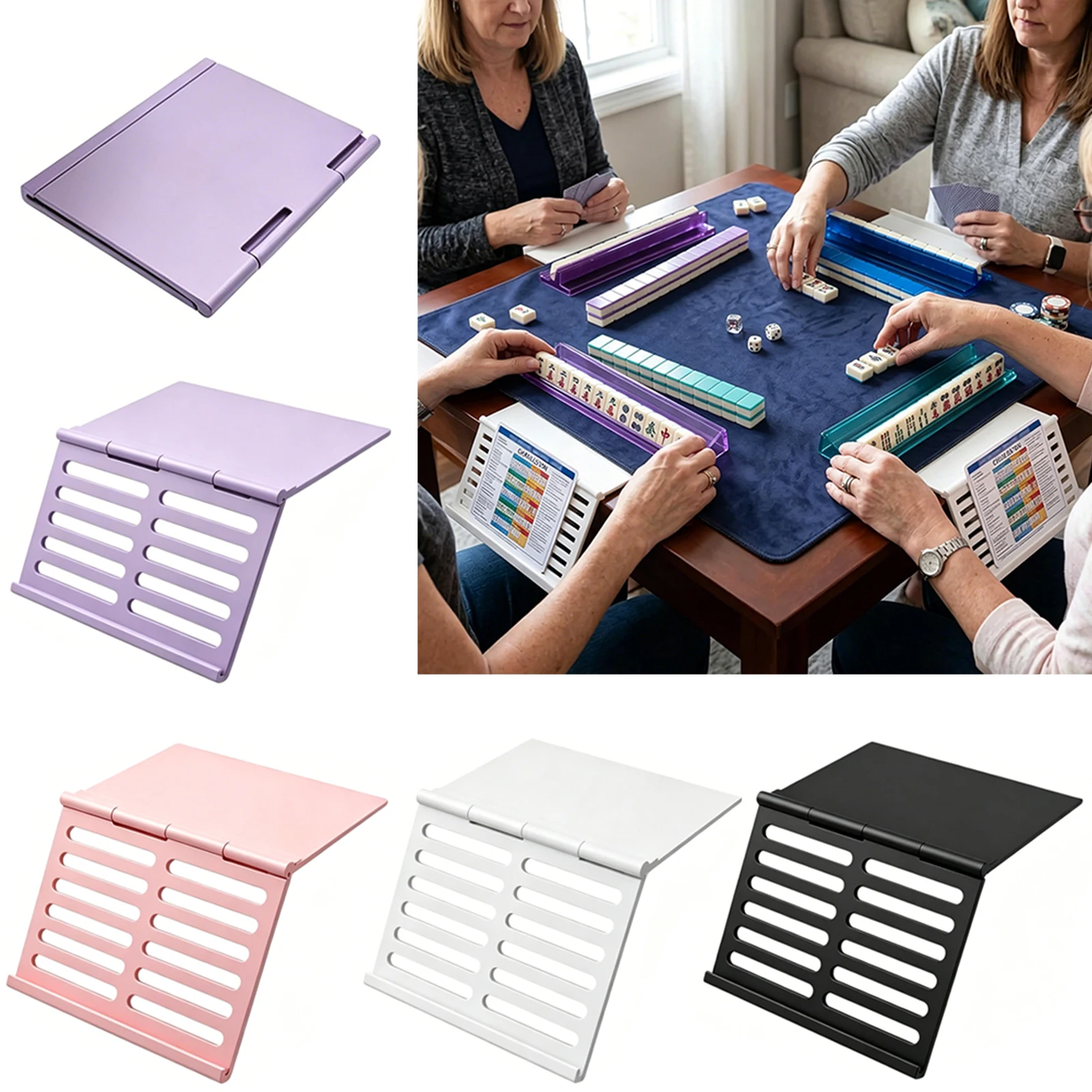 Mahjong-Kartenständer, Mahjong-Kartenspiel-Kartenhalter-Matte, die in der Halterung verschiebbar ist, Mahjong-Tischzubehör, für Mahjong-Enthusiasten