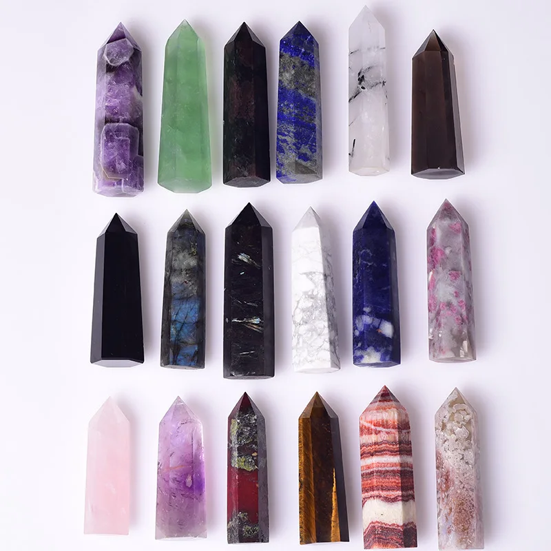 

1PC Natural Stones Crystal Point Tower Amethyst Rose Quartz Healing Stone Energy Ore Mineral Obelisk Home Ornaments