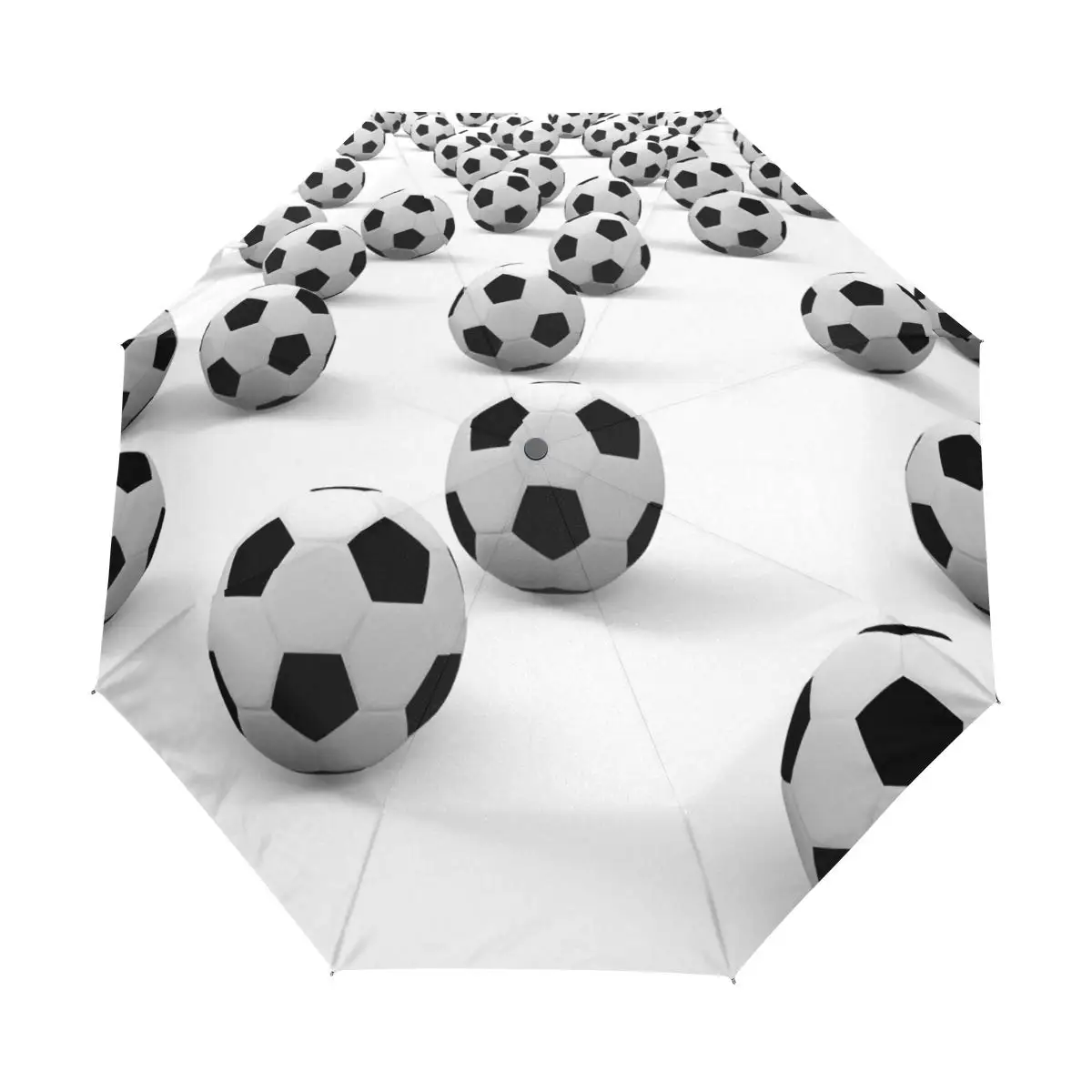 Football Sport Windproof Travel Umbrellas Ball Game Soccer Folding Rain Umbrella Compact Lightweight for Teens Adults Men Boys