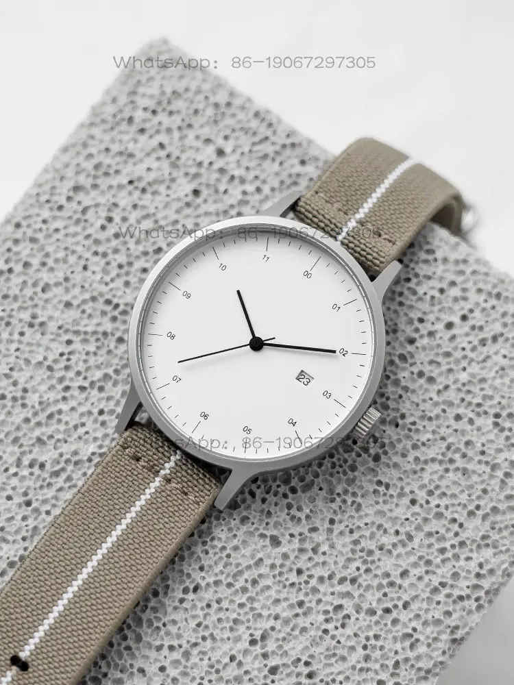 

BIJOUONE B30 minimalist design silent elastic nylon with men's and women's calendar gifts stainless steel watch