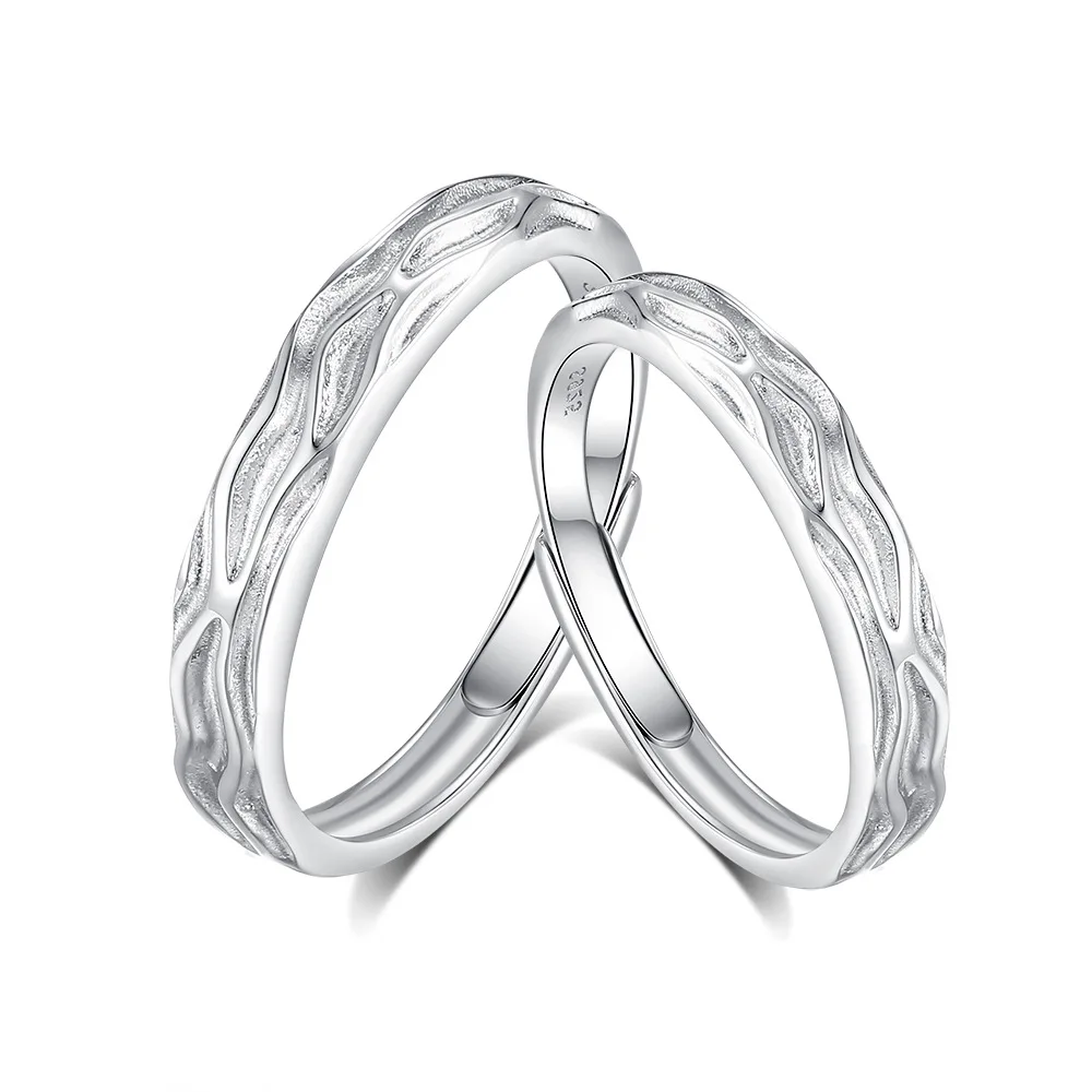 Couple love ring S925 sterling silver ring for women's niche light luxury high-end versatile silver jewelry