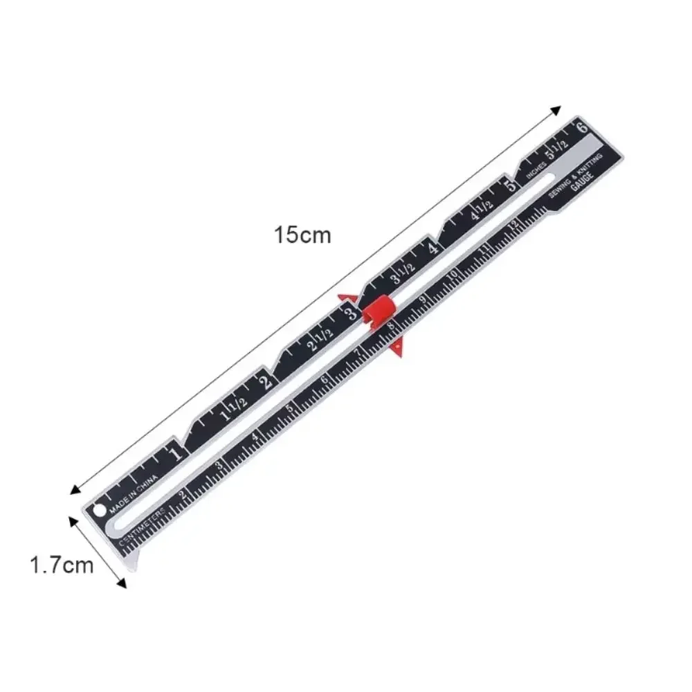 Crafting Hemming Measuring Sewing Measuring Tool Metal Fixed-Edge Sliding Gauge Fabric Quilting Ruler Sewing Accessories