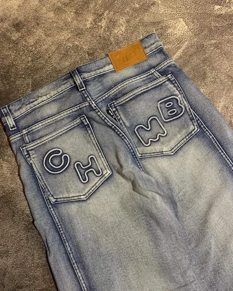 

Fashion European American Harajuku Y2K women wide-leg pants gothic hip-hop retro pants high street punk fun letter pattern jeans