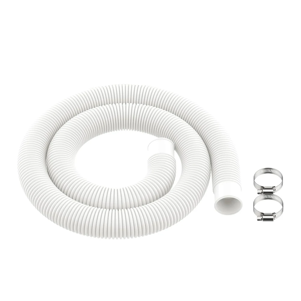 Pool Pump Replacement Hose Set 2 Pieces 1.25 inch ID 59.06 inch Length + 4 Stainless Steel Clamps No Tools Needed