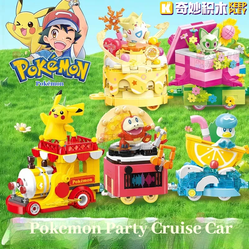 

100% оригинальный строительный блок Keeppley, Покемон Пикачу, вечерние парадные фигурки, украшение, модель, креативные детские игрушки, подарки для девочек