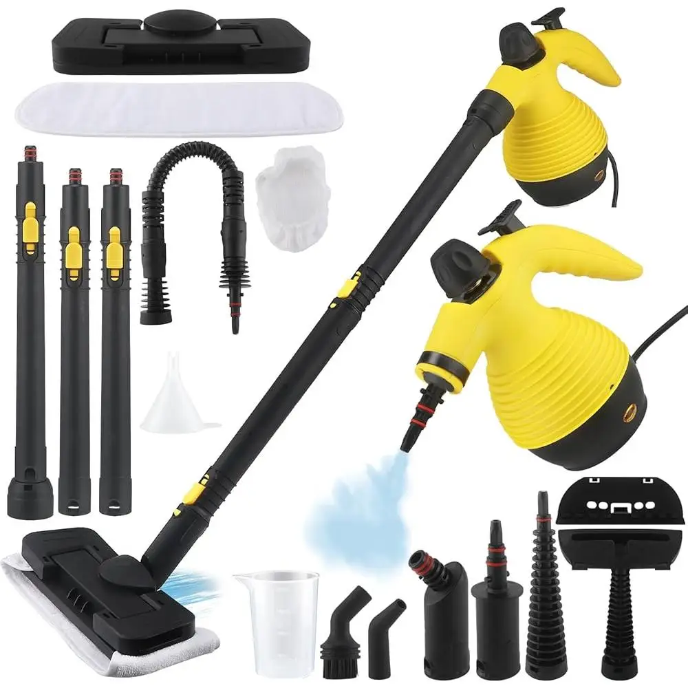 Multi-Purpose Steam Mop Handheld Cleaner 1050W 350ml High Pressure 275°F Portable Steam Cleaner with 16 Accessories