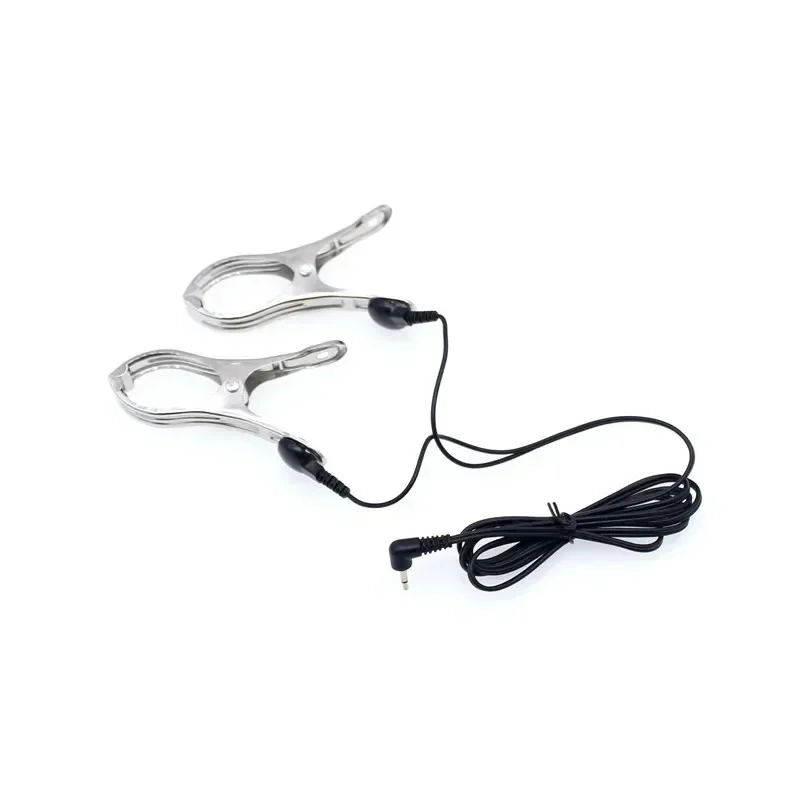 Electric Shock Nipple Clamp para Casais, Massageador de Fisioterapia, Clipes Clitóris, Brinquedos Sexuais, Jogo Adulto, Massageador Corporal