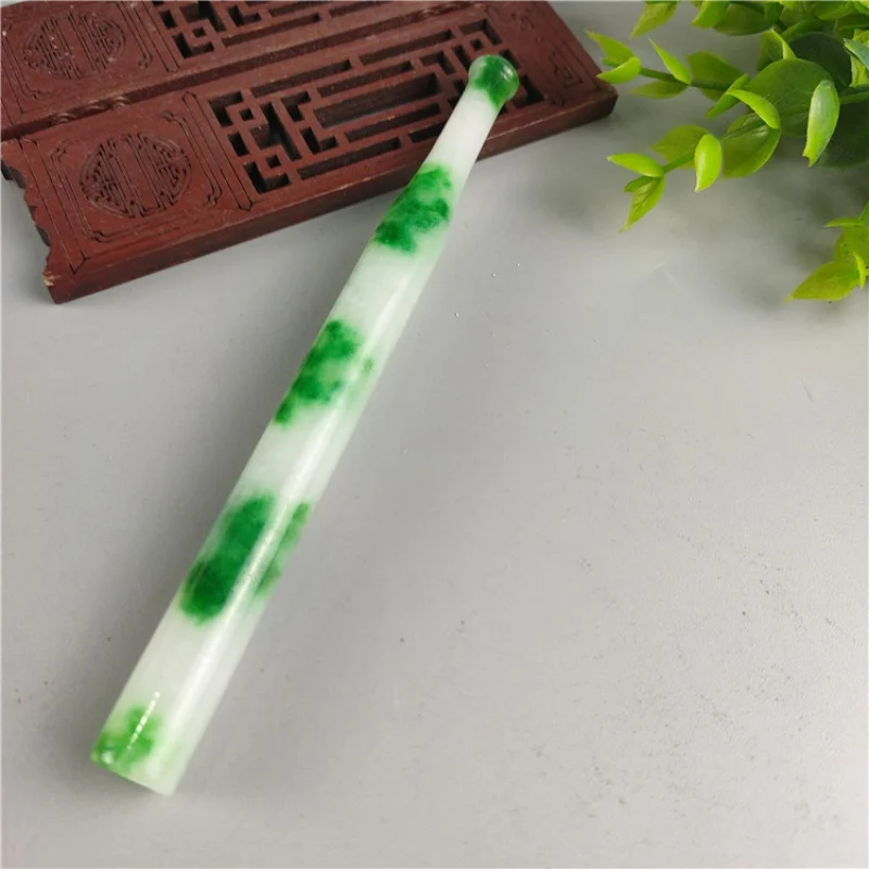 Supply Jewelry Antique Quartz Rock Jade Bashan Cui Filter Cigarette Holder Smoking Set Green Floating Flower Cigarette Holder Ja