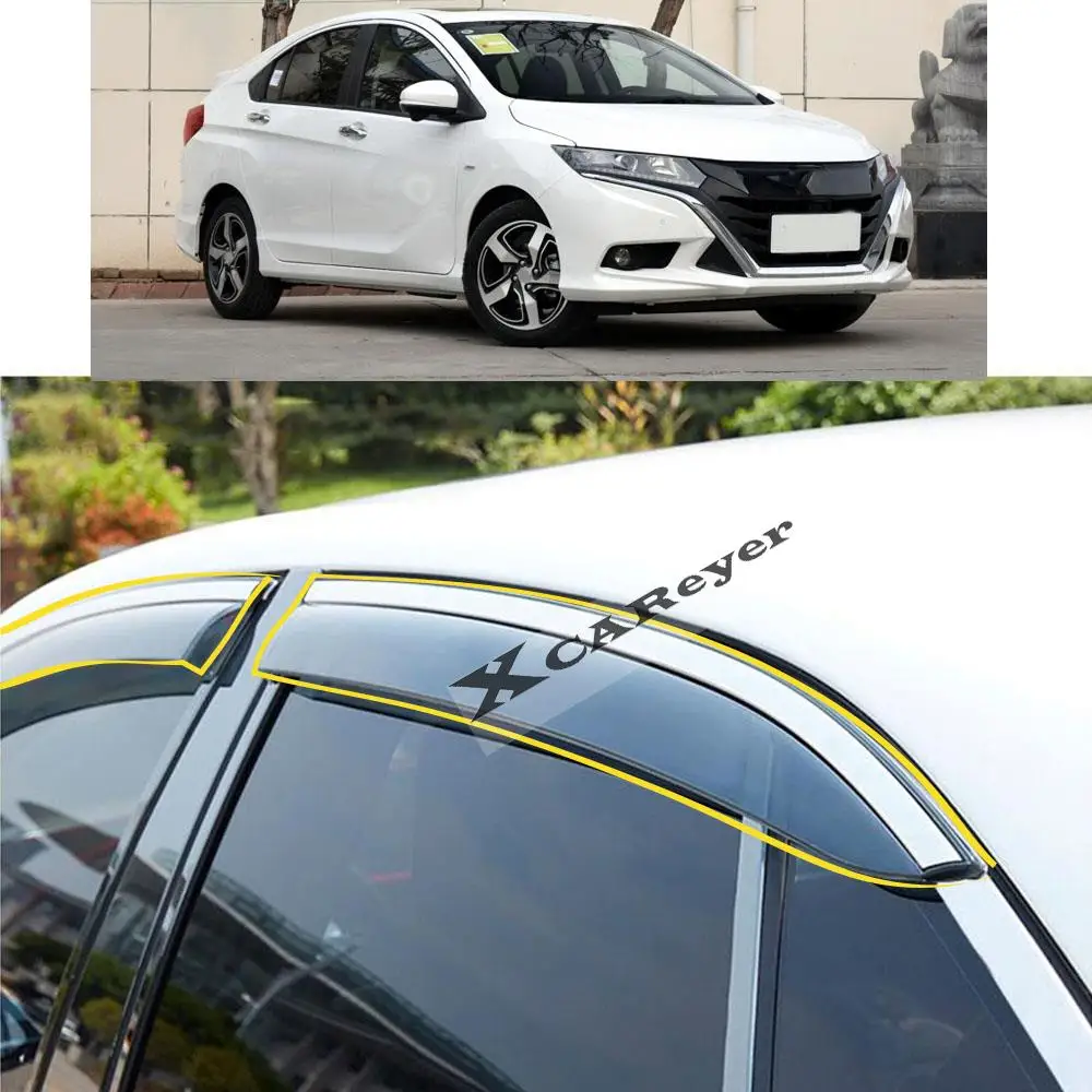 For Honda Gienia 2017 2018 2019 2020 2021 Car Body Styling Sticker Plastic Window Glass Wind Visor Rain/Sun Guard Vent Parts