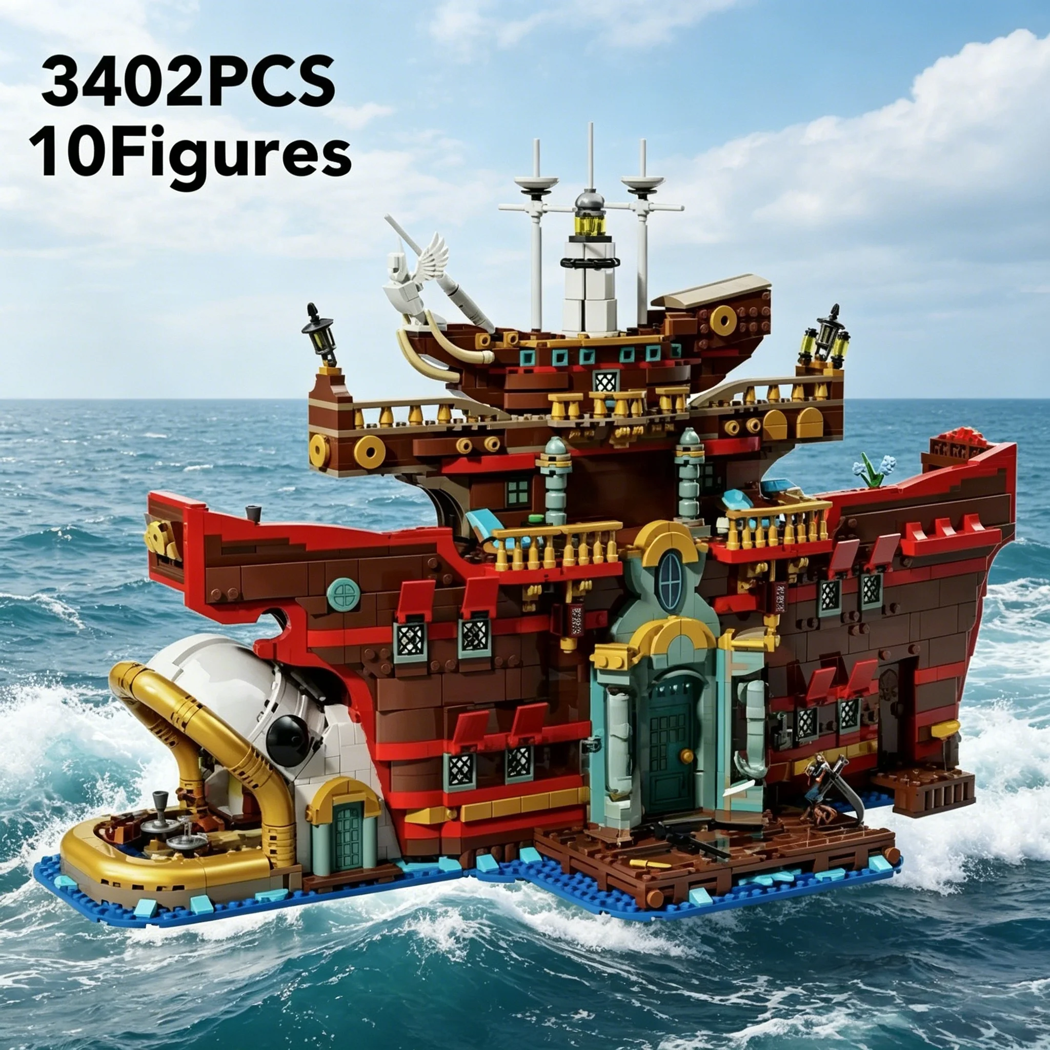 

Spot street view floating restaurant holiday model party gift 4302PCS brick Christmas birthday gift educational toy