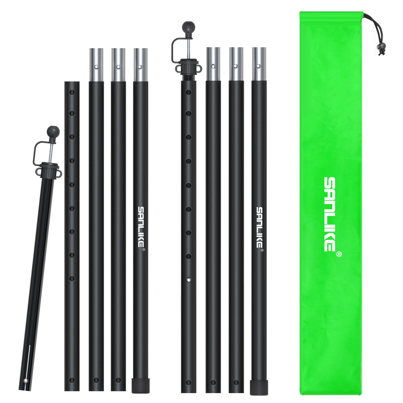 

SANLIKE 4-section adjustable tarp poles camping tent poles aluminium telescopic poles for tent shelters Easy to assemble