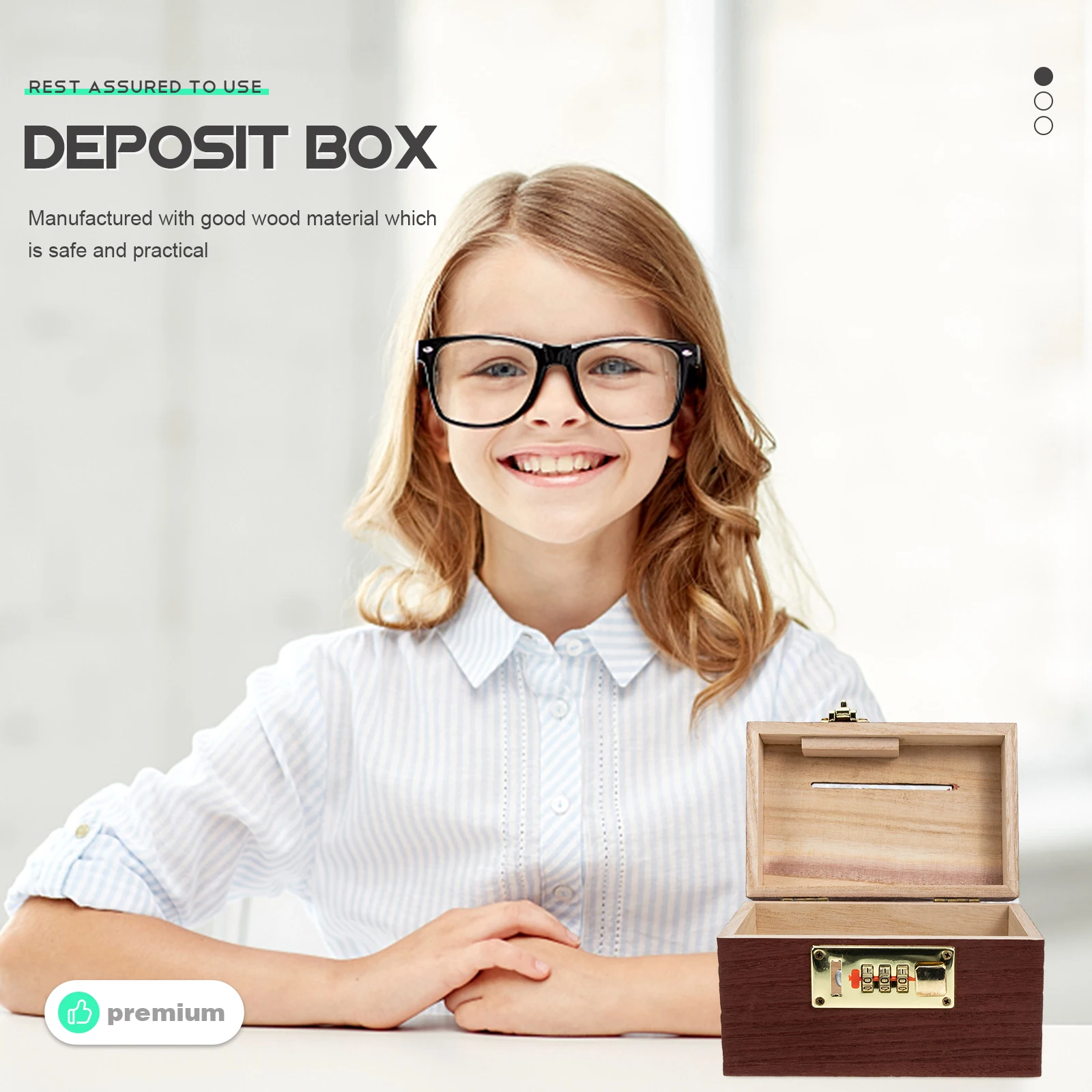 

Multi Function Wood Coin Bank Vintage Storage Box with Lock Decorative Case Jewelry Organizer Keepsake Home Decor