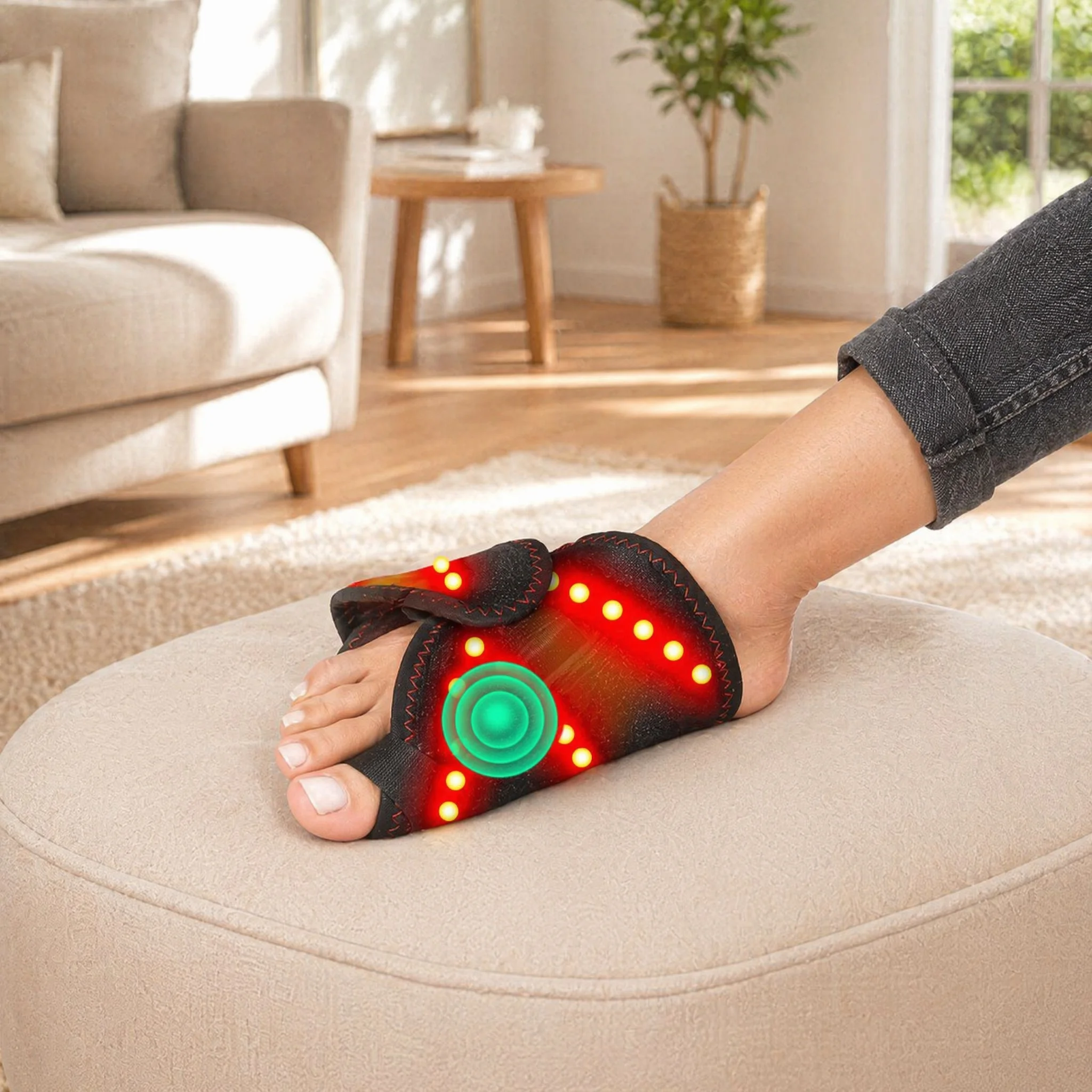 Red Light  Heated Toe Massager USB-Powered 3 Massage Modes Foot Relief Pain Muscle Relaxation Sports Recovery