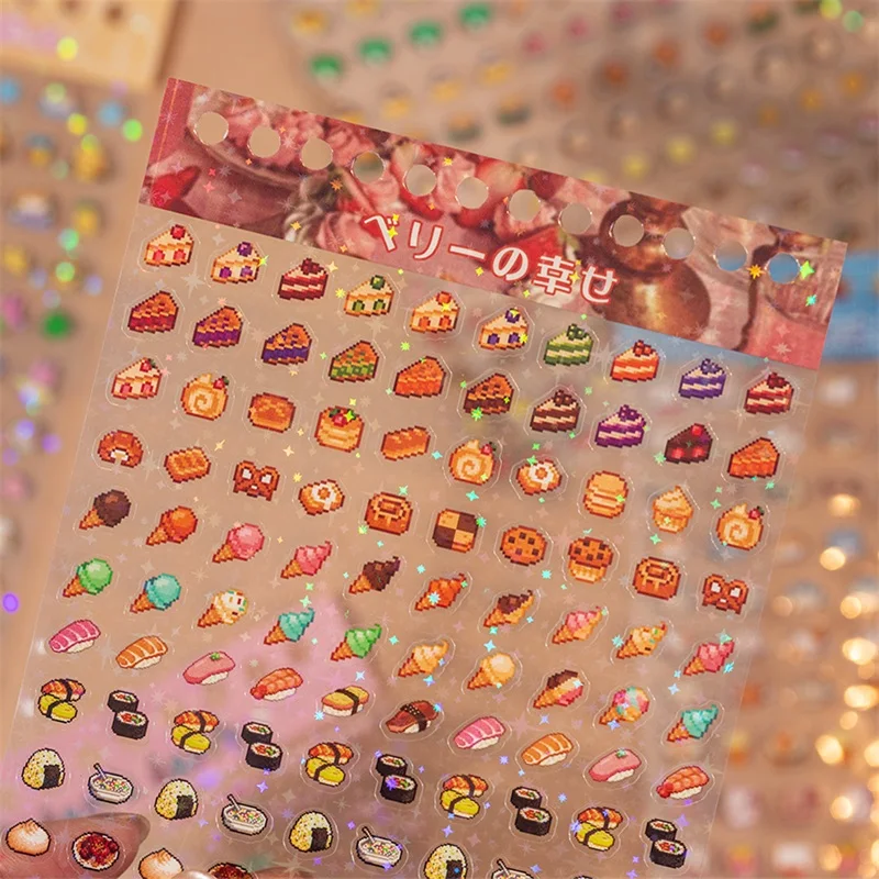 18 ورقة لطيفة للأطعمة كعكة الفاكهة الرجعية ملصق مزخرفة كتاب سكرابوكينغ كتيب المواد ملصقات الهاتف هدية للأطفال